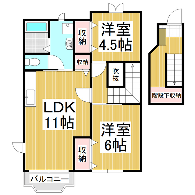 上伊那郡辰野町大字伊那富のアパートの間取り