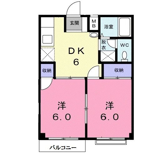 宮城県柴田郡柴田町西船迫１（アパート）の賃貸物件の間取り