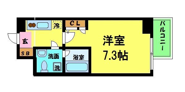 大阪市中央区島町のマンションの間取り