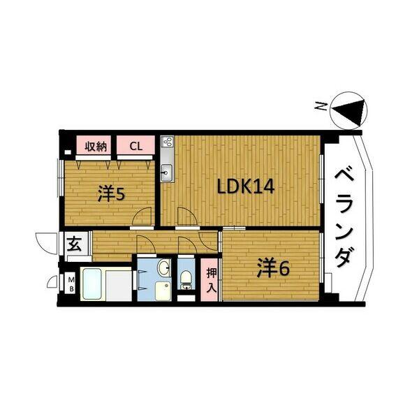 瀬戸市共栄通のマンションの間取り