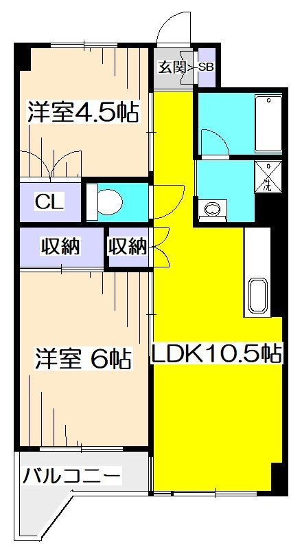 小平市仲町のマンションの間取り