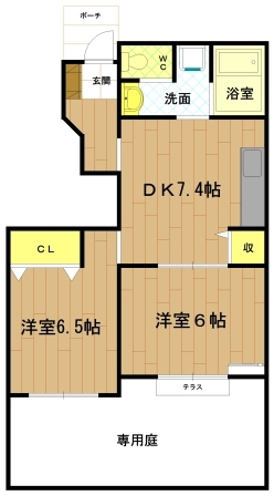 伊勢市上地町のアパートの間取り