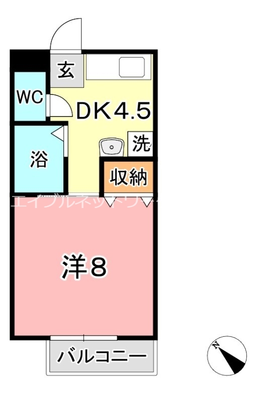 【倉敷市連島町西之浦のアパートの間取り】