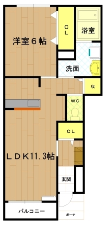 伊勢市馬瀬町のアパートの間取り