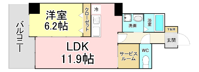 北九州市小倉北区室町のマンションの間取り