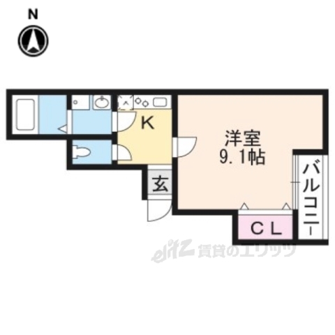 京都市下京区高辻大宮町のアパートの間取り