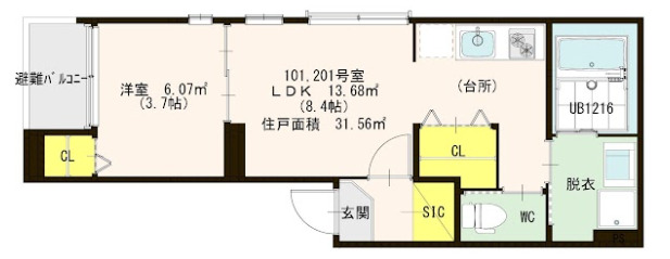 ハーモニーテラス菱屋町の間取り