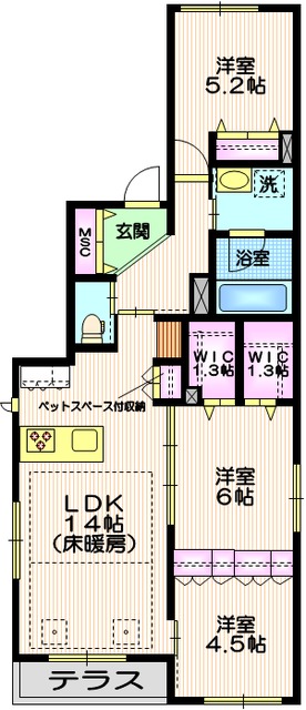 (仮称)大森西2丁目メゾン 東棟の間取り