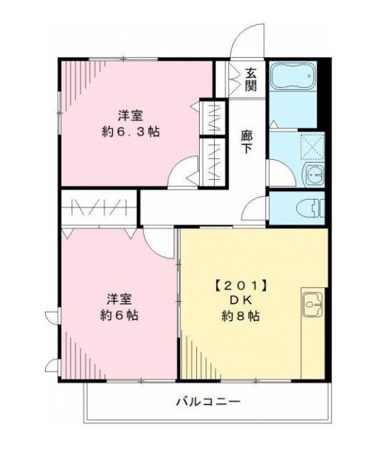 東村山市青葉町のアパートの間取り