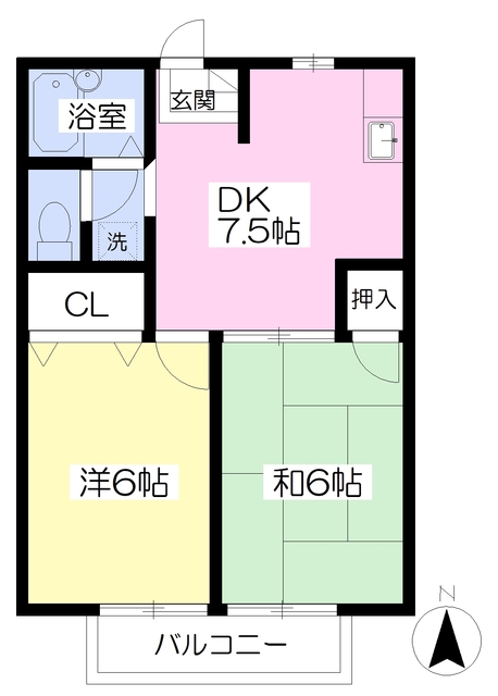 パブリックハイツ泗水Ｃ棟の間取り