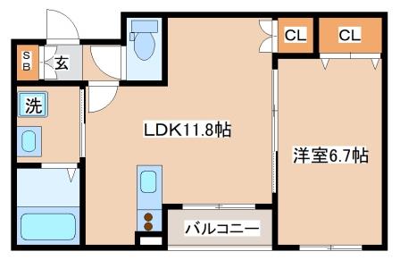 【Villa Chaton高丸の間取り】