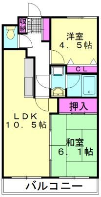 富士見市水谷のアパートの間取り