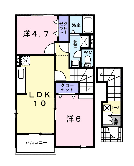 福山市駅家町大字法成寺のアパートの間取り