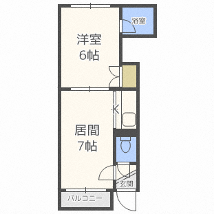 札幌市東区北四十条東のマンションの間取り