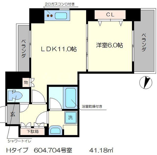 京都市南区吉祥院九条町のマンションの間取り