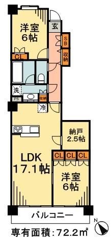 葛飾区東新小岩のマンションの間取り