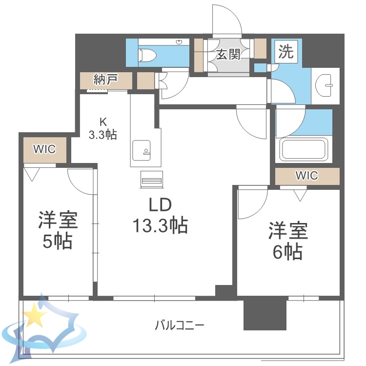 【札幌市北区北八条西のマンションの間取り】