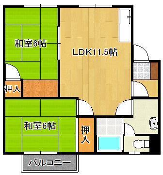 鞍手郡鞍手町大字中山のアパートの間取り