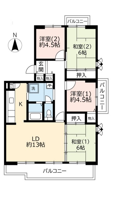 ＵＲ高の原駅西第２の間取り