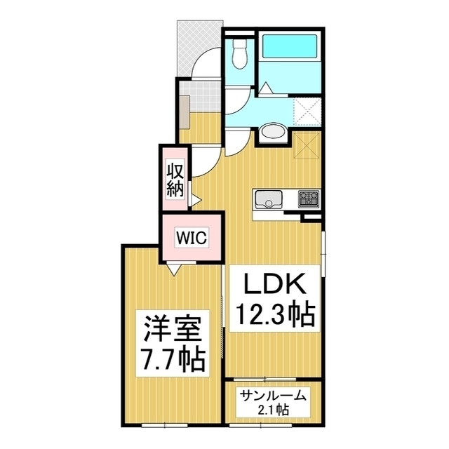 飯山市大字木島のアパートの間取り