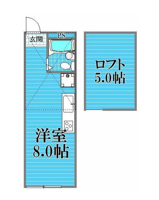 横浜市南区永田南のアパートの間取り