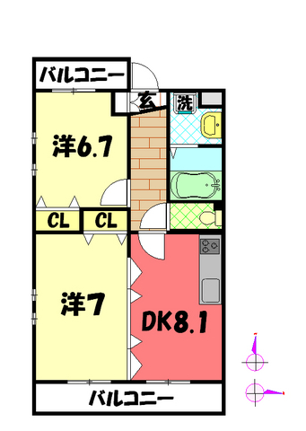 【八王子市みなみ野のマンションの間取り】