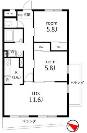 北区志茂のマンションの間取り