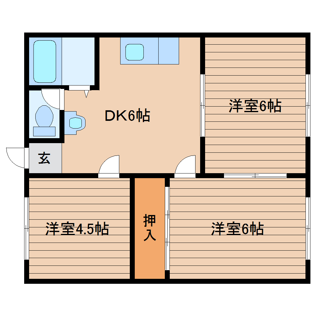 サンハイツB棟の間取り