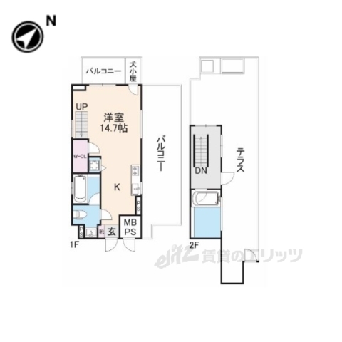 枚方市新町のマンションの間取り