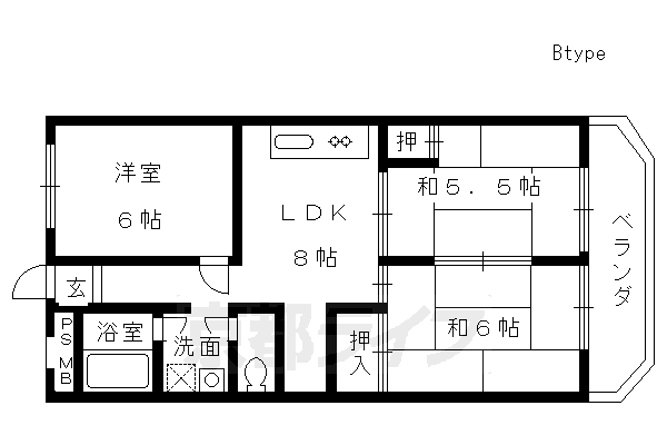 【京都市伏見区深草西浦町４丁目のマンションの間取り】