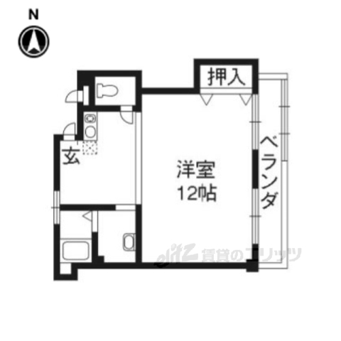 京都市伏見区深草西浦町１丁目のマンションの間取り