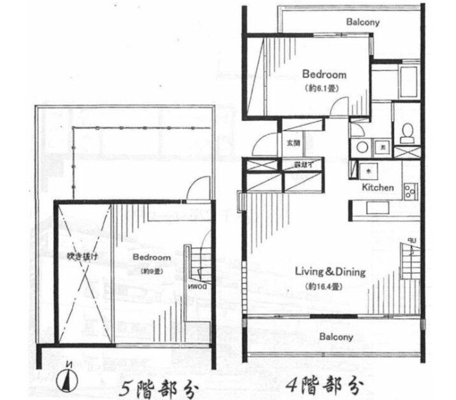 船橋市東船橋のマンションの間取り