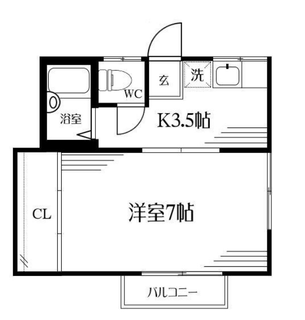 横浜市緑区中山のアパートの間取り