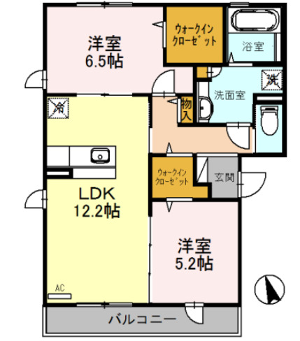 堺市中区陶器北のアパートの間取り