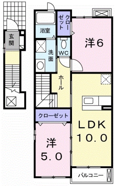 河内長野市向野町のアパートの間取り