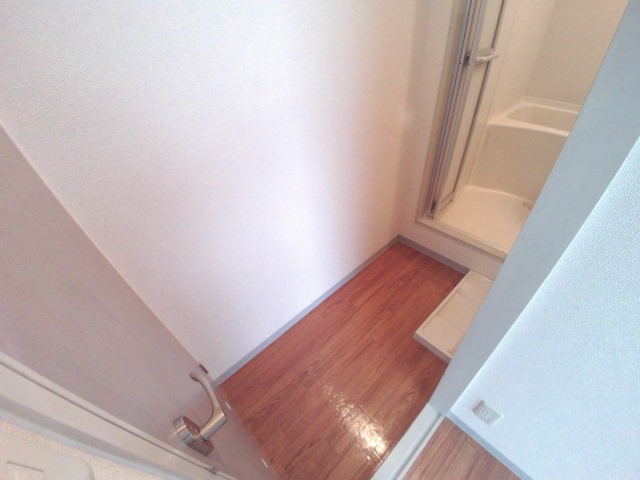 洗面設備　脱衣スペース、洗濯機置場です