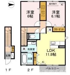 ＪＲ篠栗線 門松駅 徒歩13分 2階建 築11年の間取り写真