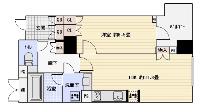 淀屋橋アップルタワーレジデンスの間取り写真