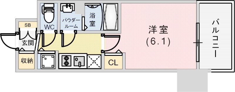 プレサンスジェネ新神戸ステーションフロントの間取り写真