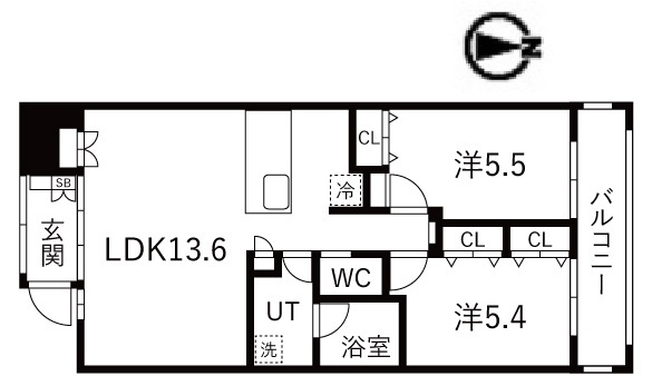 ＪＲ山手線 目黒駅 徒歩2分 6階建 築25年の間取り写真