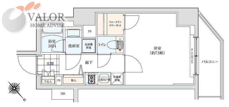 京急本線 京急川崎駅 徒歩7分 9階建 築4年の間取り写真