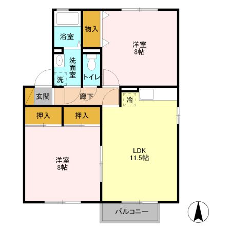 グランオーク Aの間取り写真