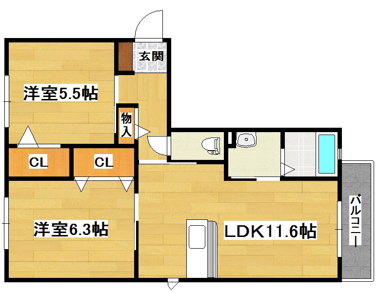 シャーメゾンかきつばたの間取り