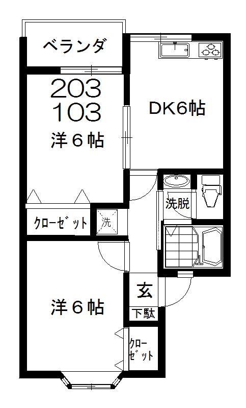 ユイットＤの間取り