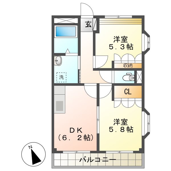 フラワーヒルズ天白　Ａの間取り