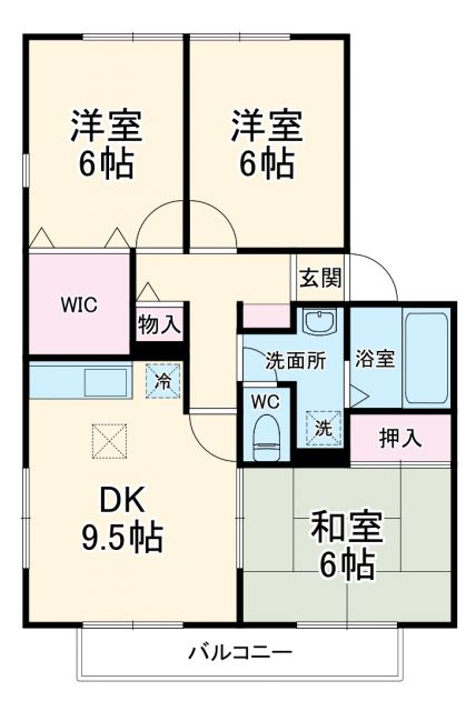 【鎌ケ谷市北中沢のアパートの間取り】