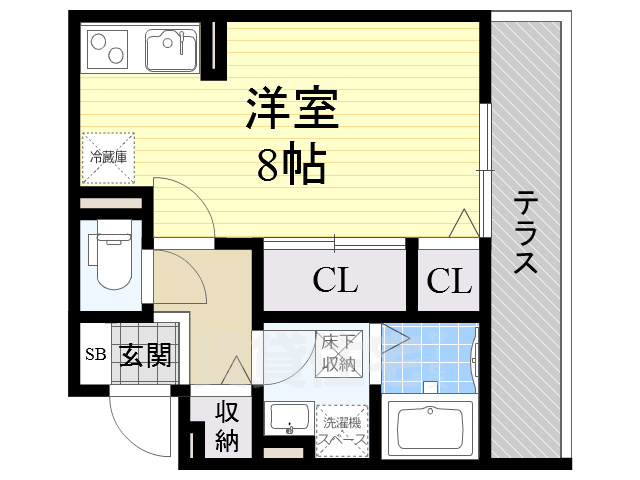 【大阪市西成区玉出中のアパートの間取り】