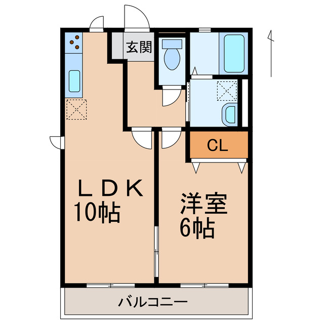 和歌山市冬野のアパートの間取り