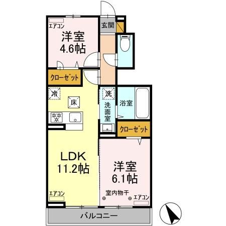 八千代市緑が丘西のアパートの間取り