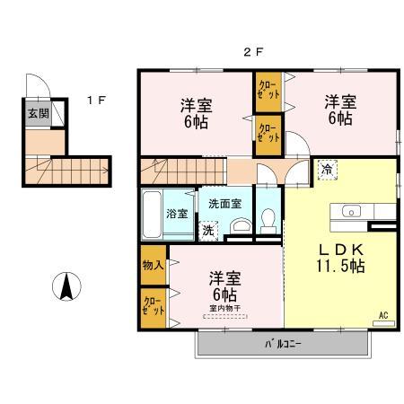 伊予市下吾川のアパートの間取り